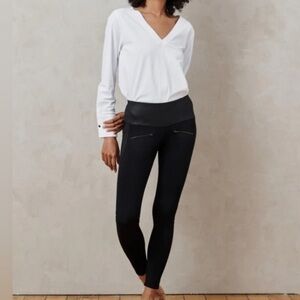 Aday Throw And Roll Leggings Black Zip Details